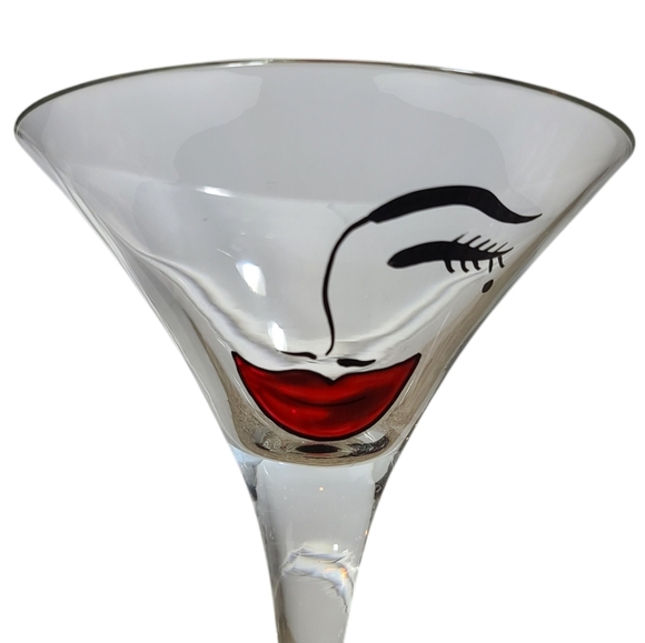 LOLITA NWT "Flirtini" Hand Painted Martini Glass With Recipe On Bottom 7 Oz. - Picture 4 of 11